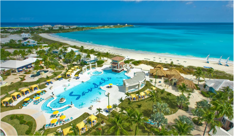 Sandals Resort pool beach Exuma Bahamas