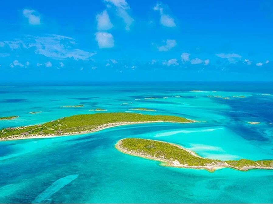 Staniel Cay aerial view Exuma Bahamas